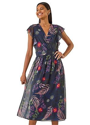 Phase Eight Gwen Textured Twist Neck Dress | Freemans