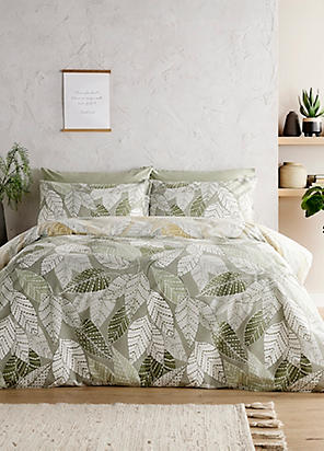 Set Copripiumino Loft Edale King Size - 100% Cotone, Design Acquerello Verde, Con Federe - Foto 8