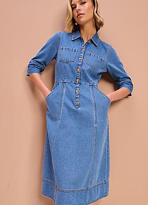midi dress plus size denim skater dress