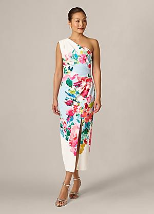 princess polly baby blue dress Adrianna Papell Floral Beaded Midi Dress for Women main image 0