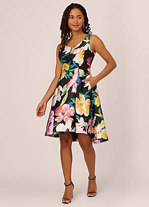 Black Adrianna Papell floral embellished selling dress