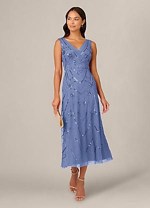 sachin and babi light blue dress Adrianna Papell Embroidered Floral High Low main image 1