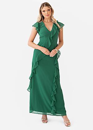 green emerald velvet dress Anaya With Love Recycled Floral & Sequin Maxi Dress – Maya Deluxe