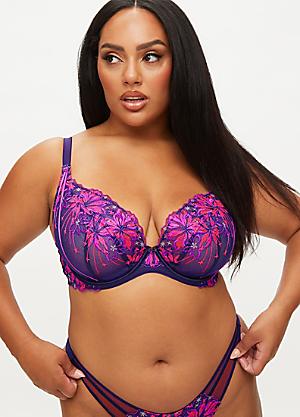 Ann Summers Sexy Lace Planet padded plunge bra in purple