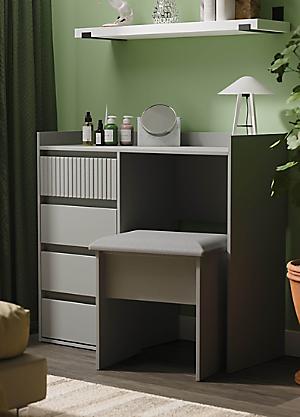 grey gloss dressing table GRADE A1 - Grey Gloss Dressing Table - Lexi