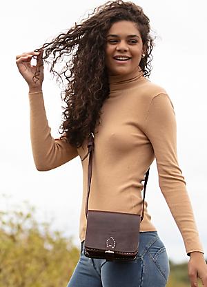 Briony - Vintage Leather and Fur Handbag - Brown | Manière De Voir
