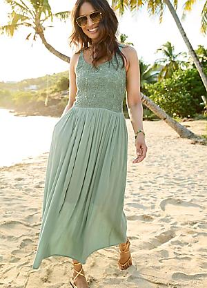 green cotton on dress Baltic Born Womens Sari Babydoll Dress | Green main image 1
