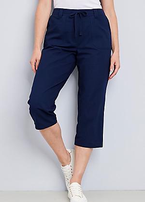 Elastic Waist Pants - Blue, Navy at Cotton Traders