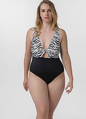 Simply Be Magic Sculpt Plunge Swimsuit in Black