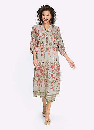 chinese dress ladies Hemp dress with collar | Women's Normal Fit | DH137  3LEAVES