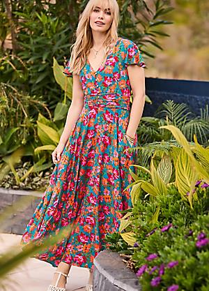 joe brown petite dresses Buy Joe Browns Orange Petite V-Neck Geo Print Maxi Dress from Next USA