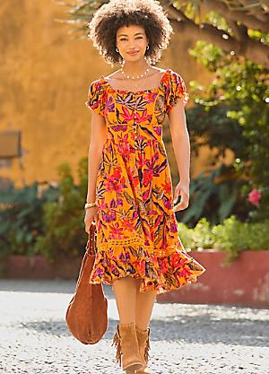 Earthstore Boutique Joe Brown Summer Dresses Sale Dippy Hem Setting Sun  Dress- Joe Browns Earthstore Boutique