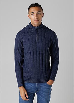 KENSINGTON EASTSIDE Maglione Uomo Con Collo Alto A Mezza Zip - Colore Blu Navy, Vestibilità Regolare - 6