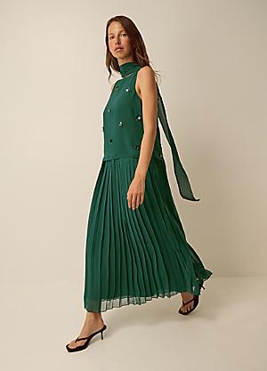 monsoon green embellished dress Eva Maxi & Scarf house of wu