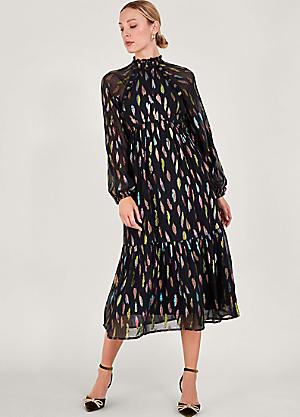 Monsoon Geometric Print Kaftan Dress in Sustainable Cotton