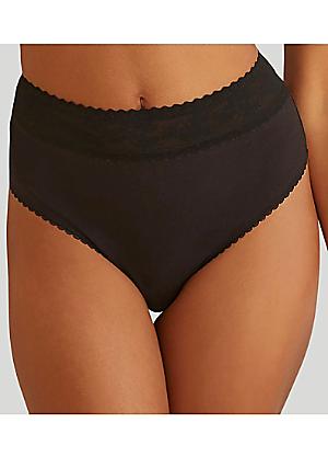 Full Dots High Waist Control Panties Drape Lace Women Polyester Underwear -  Progress Socks