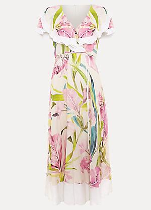 SALE☆【Phase Eight】Sabrina Jersey Abstract Tie Midi Dress