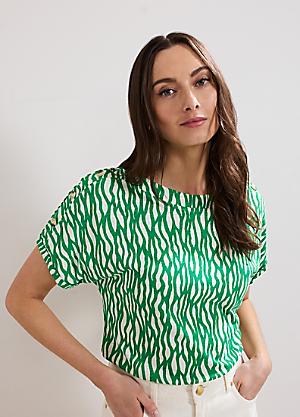 フェイズ エイト Phase Eight Esme High Neck Printed Top （Green） フェイズ エイト Phase Eight Esme High Neck Printed Top