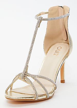 Silver Embellished Clear Block Heel Sandals - Quiz Clothing