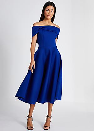 Quiz royal blue velvet dress hotsell