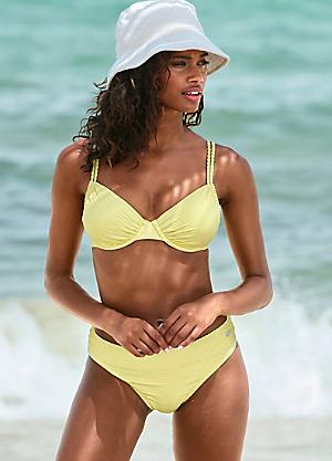 push up yellow bikini