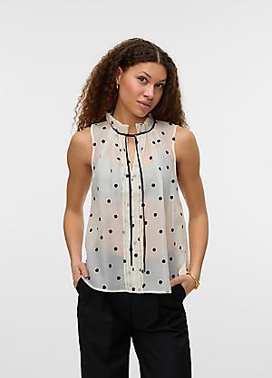 VERO MODA Vmmarijune SS Lace Top Jrs – T-shirt Donna Con Pizzo, Maniche Corte, Girocollo, Beige