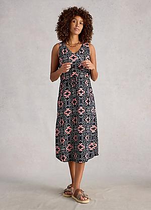 knee length dresses for ladies White Stuff Megan Long Sleeve Dress – White finn main image 0