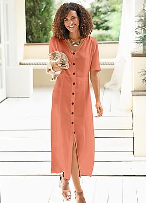 open lace back dress Know All About You Orange Abstract Dress – Shop the Mint main image 0