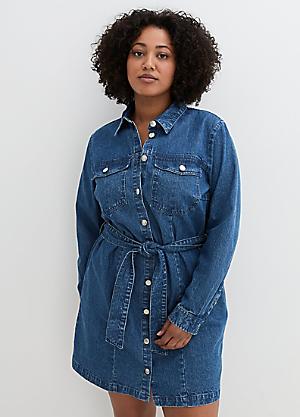 Plus size denim mini dress best sale