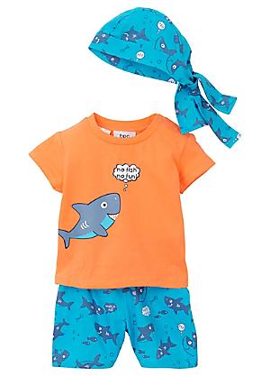 Kids Summer Dress, Leggings & Head Scarf Set by bonprix