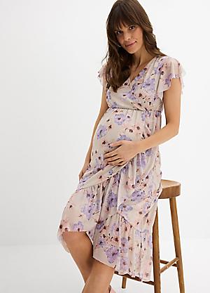 slim fit dress slacks Summer Pregnancy/Nursing Floral Print Dress M / White main image 0