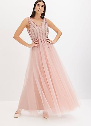 prix pink dress Dressystar Blush Pink Fit & Flare 3/4 Sleeve Midi Dress NWT