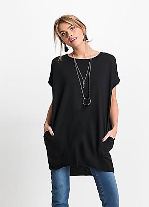 Tシャツ・カットソー SELF PORTRAIT Women Tunic Tops RS25121TAB Black Eco Tessa Rib Bodysuit | GUESS