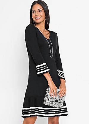 chinese dress ladies Black White Colorblock Gown main image 1