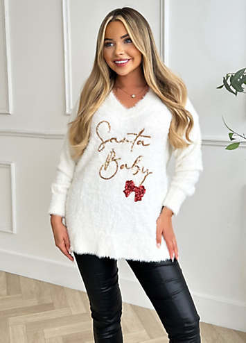 Beige hot sale fluffy jumper