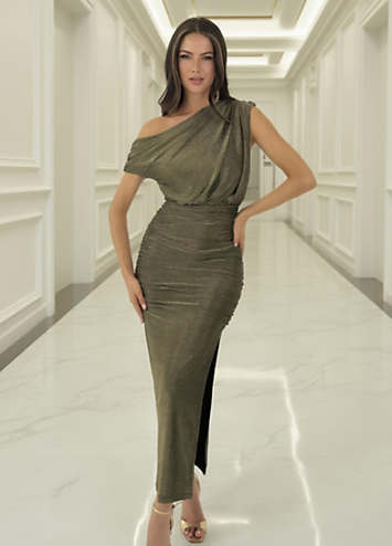 off the shoulder draped top midi dress Aidia Midi Dress