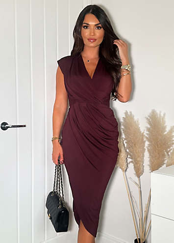 Plum bodycon hot sale midi dress