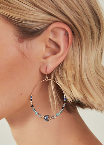 Large beaded hoop earrings discount