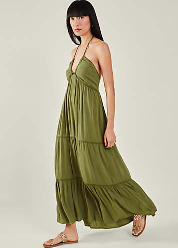 HEIDY HALTER FRILLS MAXI DRESS main image 1
