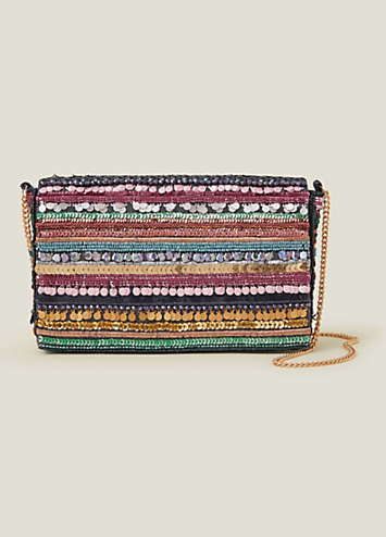 Accessorize Sequin Embellished Clutch Bag | Freemans