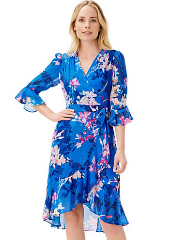 Adrianna Papell Floral-Print Chiffon Short Wrap Dress | Freemans