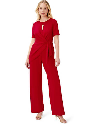 Adrianna Papell Knit Crepe Draped Jumpsuit | Freemans