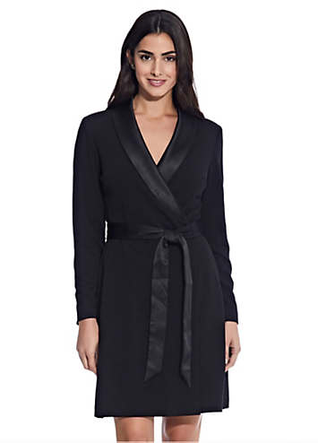 Adrianna Papell Knit Crepe Tuxedo A Line Dress Freemans