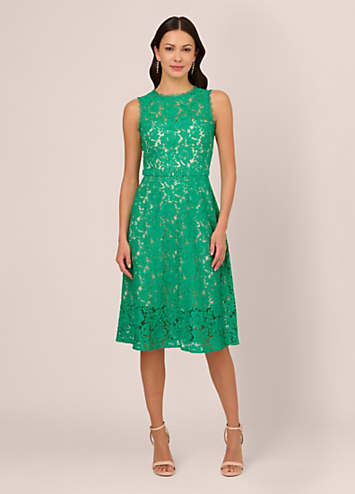 Adrianna Papell Lace Midi Dress Freemans