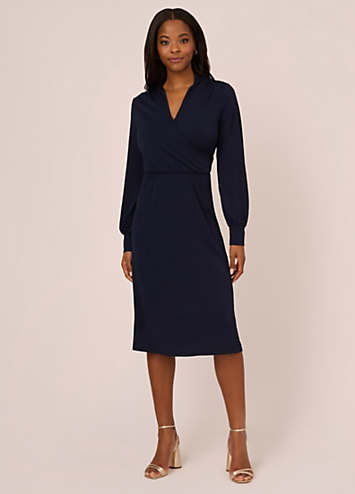 Adrianna Papell Long Sleeve Wrap Dress