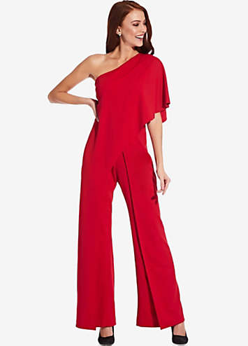 Adrianna papell flutter store one shoulder jumpsuit