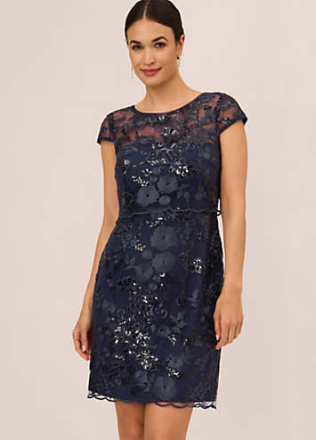 Adrianna Papell Sequin Popover Dress Freemans