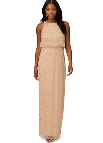 Adrianna Papell Studio Beaded Halter Dress Freemans