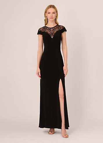 Adrianna Papell Studio Beaded Jersey Gown Freemans