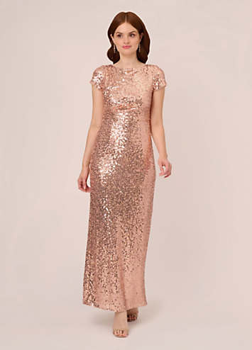 Adrianna Papell Studio Stretch Sequin Column Gown Freemans